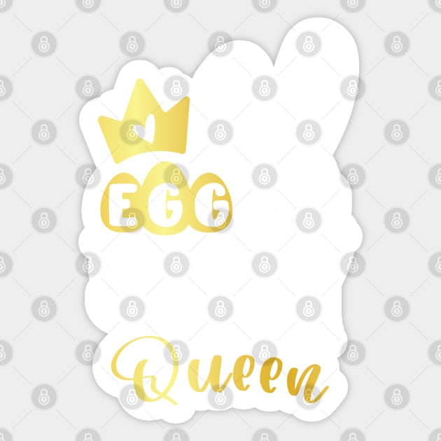 Egg-stra Sassy Queen with Cute Gold Gradient Easter Vibes for Little Girls Sticker by WassilArt